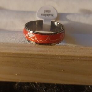 Heart Beat Red and Silver stainless steel  #heartbeatjewellery
